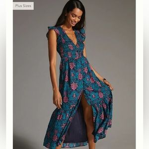 Anthropologie The Peregrine Midi Dress SZ 1X